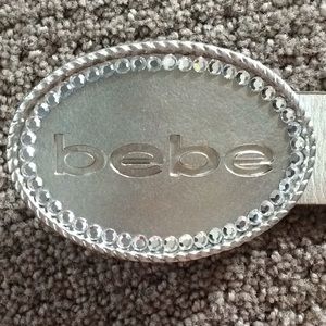 Bebe Leather Belt With grommets and rhinestones
